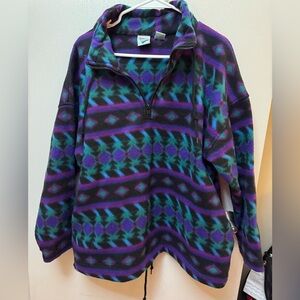 Vintage Women's Cowl Neck Sweater - Multicolor Pattern